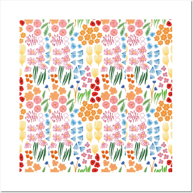 Abstract Summer Flowers Wall Art by JunkyDotCom